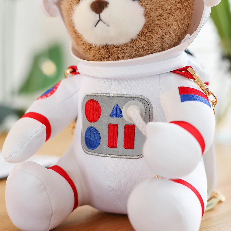 Ours en peluche d'astronaute de l'espace 30CM, jouets en peluche pour sac à dos, boîte-cadeau de décoration de sac d'école pour enfants, poupée de décoration de maison, cadeaux de noël