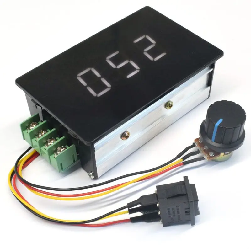 For DC 6V-60V 12V 24V 48V PWM Motor Speed Controller Digital LED Display 0~100% Adjustable 15KHZ With Potentiometer Swit