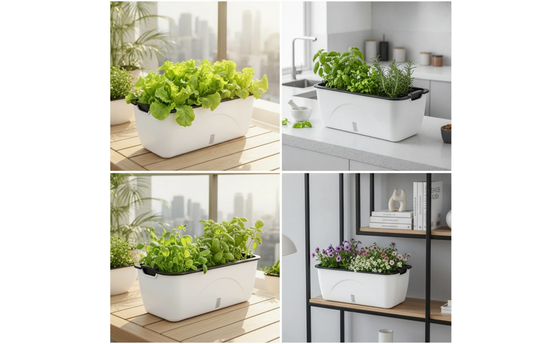 Self-Watering Planter Compact Self Watering Planter Flower Box Long-Lasting Practical for Balcony, Windowsill Self-Watering Planter Compact Self Watering Planter Flower Box Long-Lasting Practical for Balcony, Windowsill