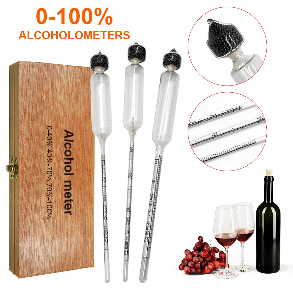 Imagem -02 - Vintage Álcool Concentrado Medidor Conjunto a 100 Álcool Medidor Wine Tester Ferramenta Pcs