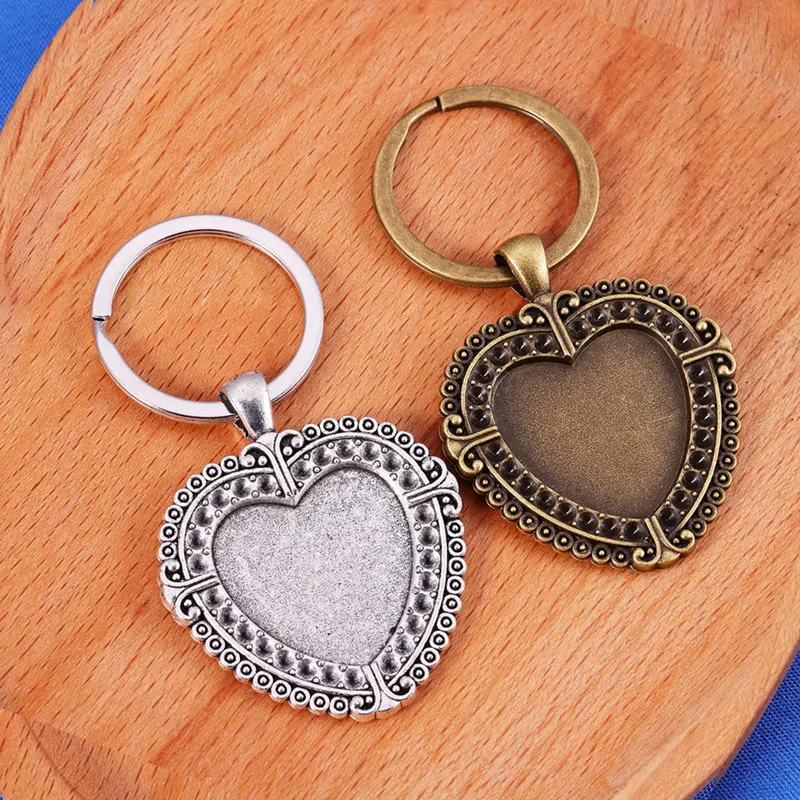 Image 6: 5 pièces/lot porte-clés Cabochon réglage de la Base lunette camée vierge bricolage porte-clés porte-clés résultats fabrication de bijoux artisanat décoration