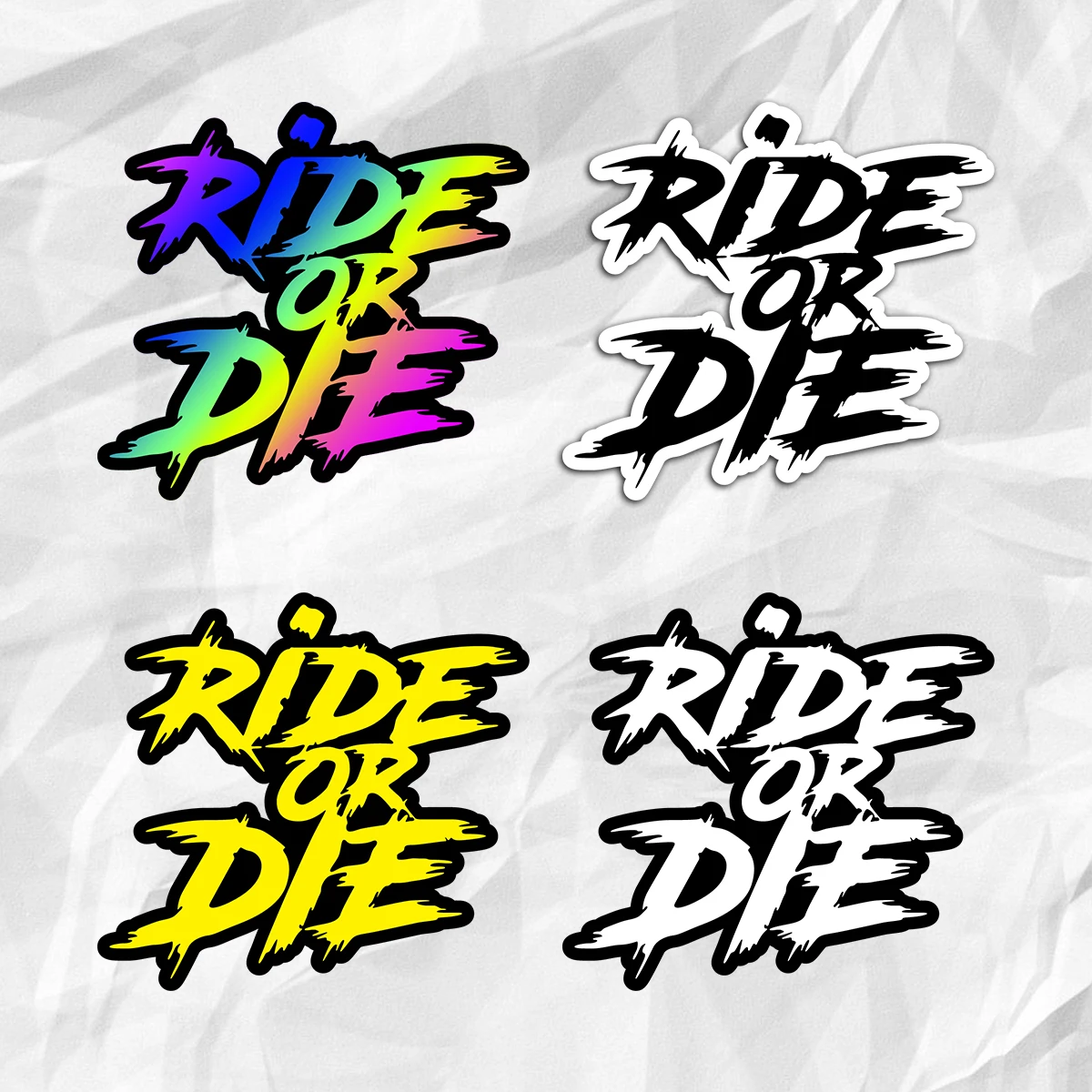 

'Ride or Die' Motorcycle Stickers - Waterproof Scratch-Resistant Vinyl Decals for Bikes, Motorcycles & Road Bicycles