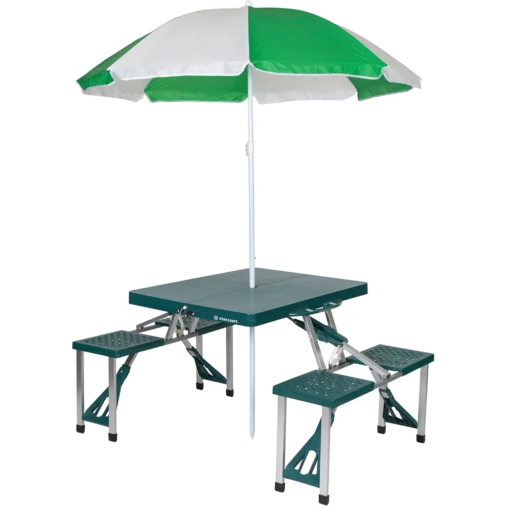 

Picnic Table and Umbrella Combo - Green