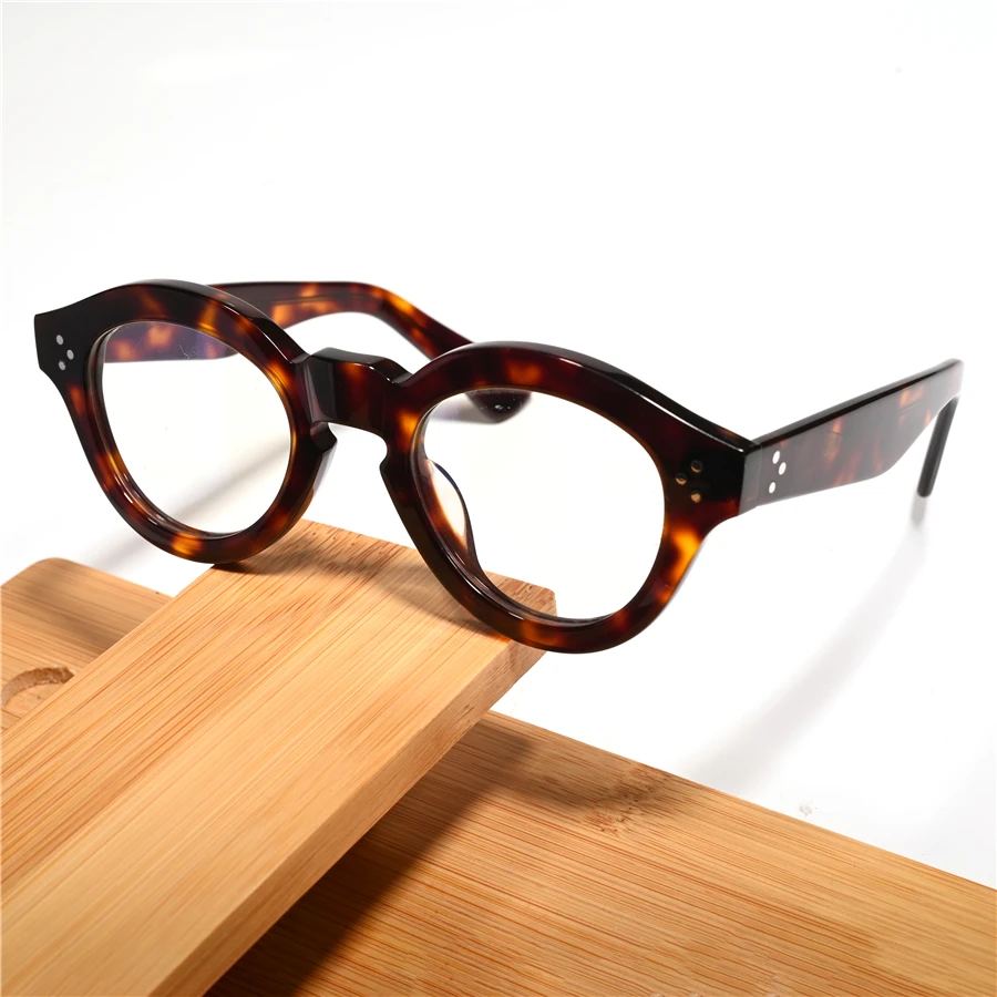 Zerosun Vintage Eyeglasses Frame Men Women Acetate Black Tortoise Thick Frames Reading Glasses +150 200 250 Anti Blue Reflection