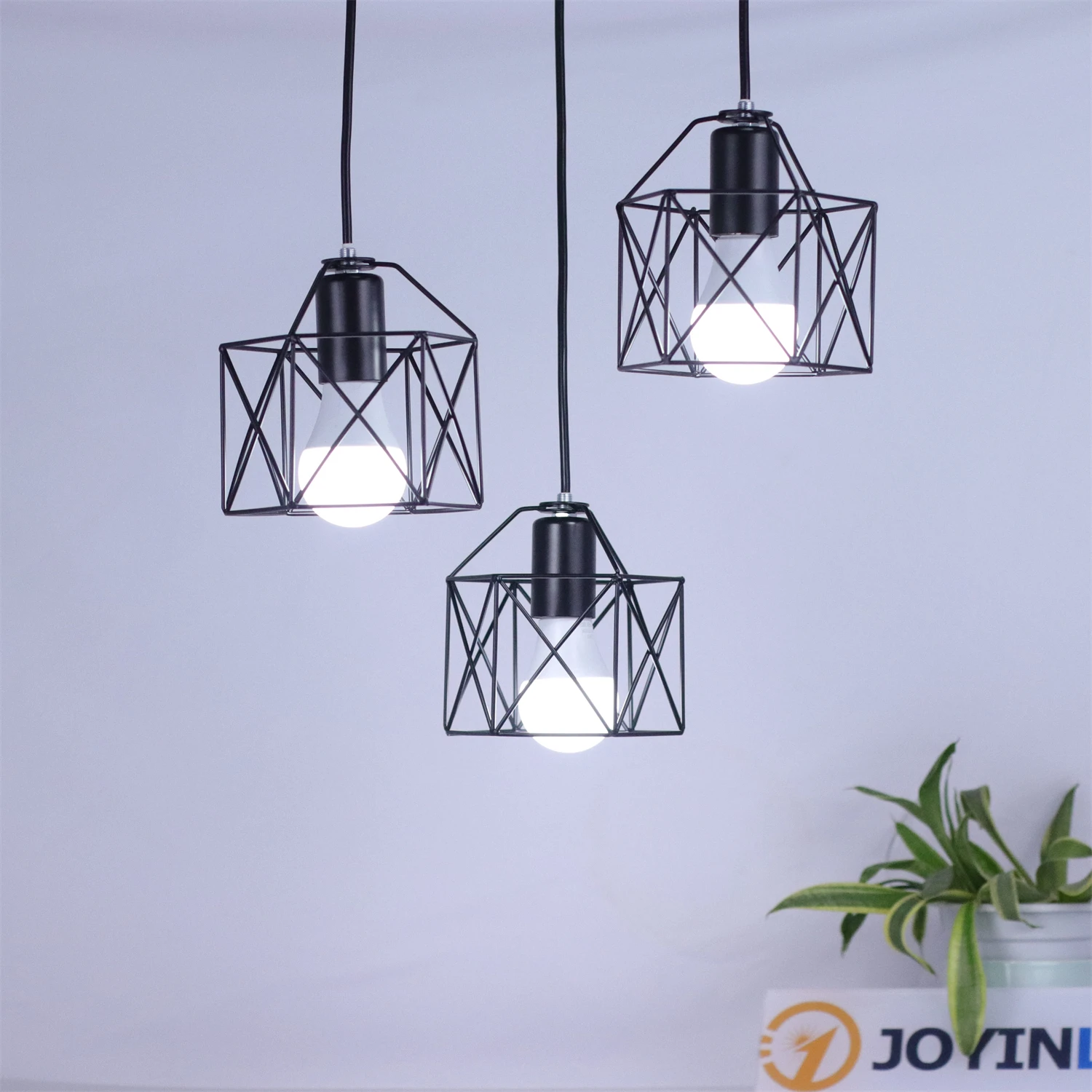 

Современный светодиодный подвесной светильник JOYINLED, черный, минималистичный, металлический, в виде клетки, для гостиной, ресторана, магазина, бара, декоративный.
