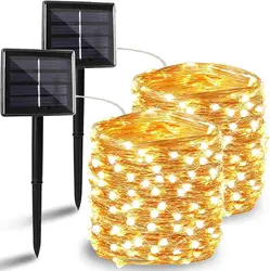 32m 22m 7m LED Solar Light Outdoor Fairy Garland String Light Waterproof Garden Festoon Lamp Christmas Yard Patio Party Decor