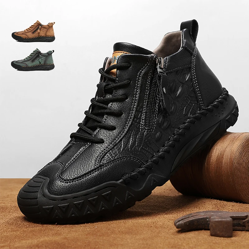 اليدوية جلد حذاء رجالي عادية الانزلاق على المتسكعون تنفس أحذية من الجلد الرجال الشقق موضة الأخفاف الأدوات الأحذية حجم كبير