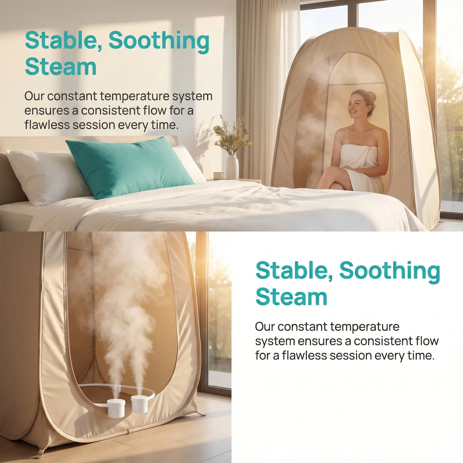 Dual Steam Outlet Connector Thickened Stainless Steel Home Sauna Steam Vent for Portable Sauna Steamer Dry Burn Protection