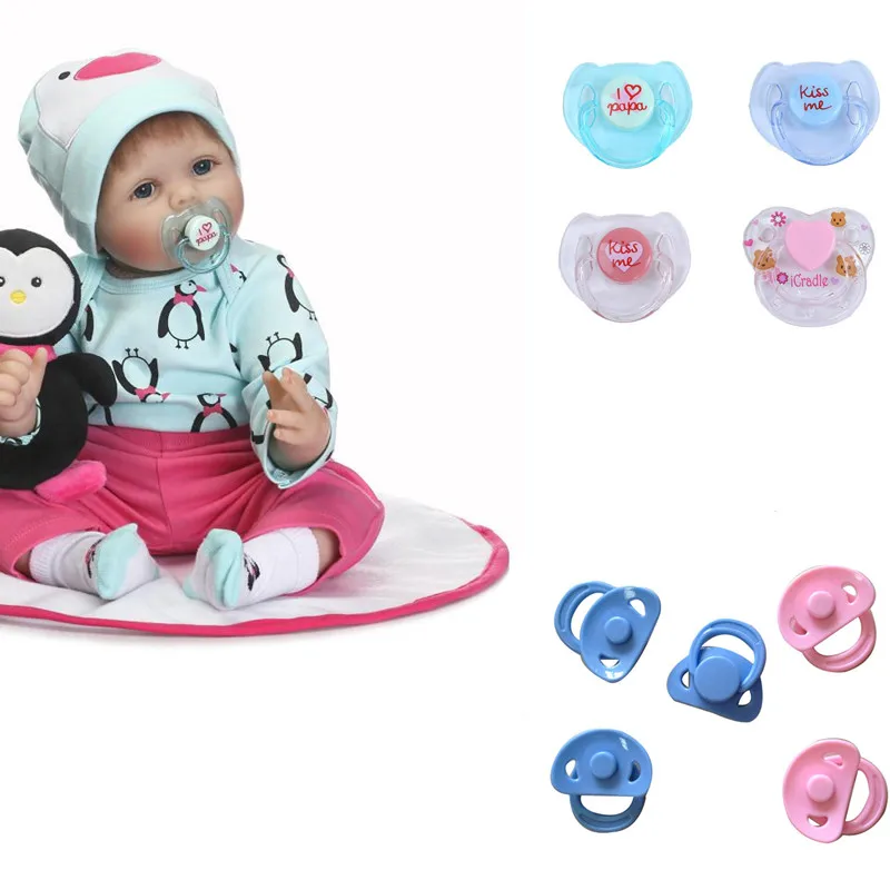 

10pcs/lot Reborn Dolls Magnet Pacifiers White Pink Blue Green Colors Pacifiers Nipples Magnetic Dummy Fit For Newborn Doll