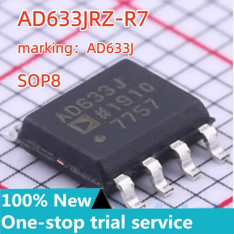 2-20PCS %new stock AD633JRZ AD633JRZ-R7 silk-screened AD633J packaged SP-8 four-quadrant analog multiplier chip