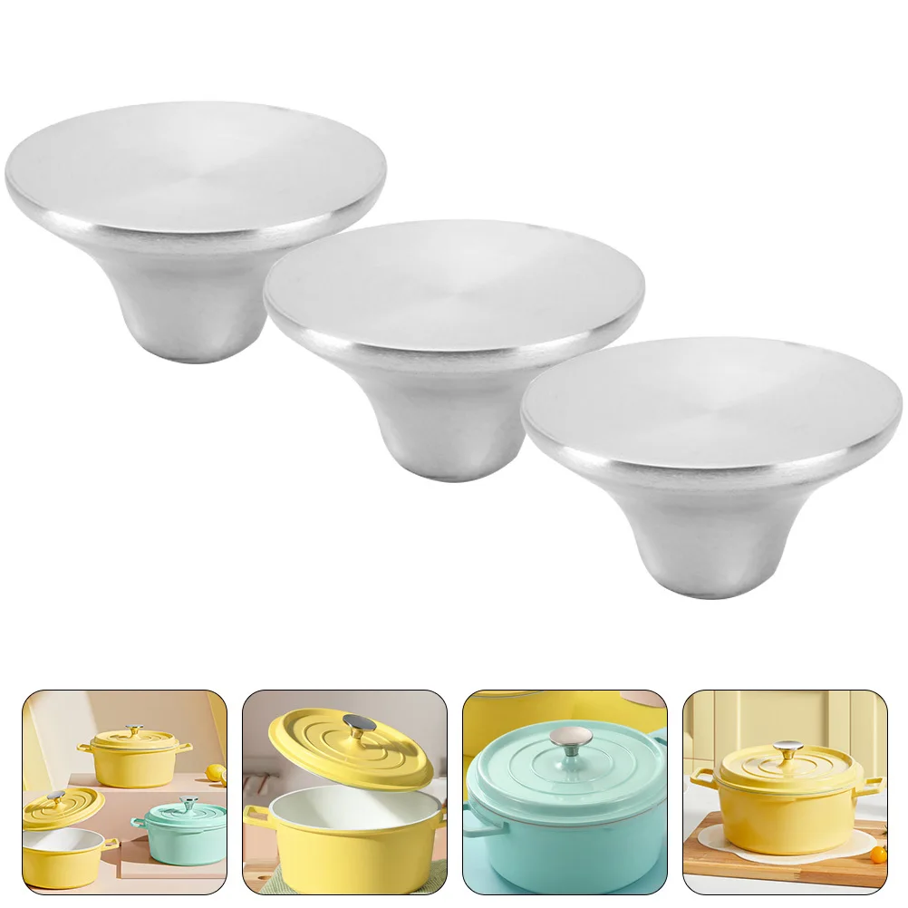 

3Pcs Metal Pot Lid Handles Replaceable Knobs for Pans Heat-Resistant Non-Slip Lid Replacement Parts Universal Fit Cookware