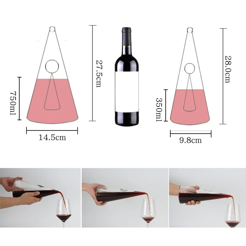 350/750ml Waterfall Red Wine Pourer Glass Decanter Brandy Decant Jug Bar Champagne Water Bottle Drinking Glasses Gifts Bar Tools