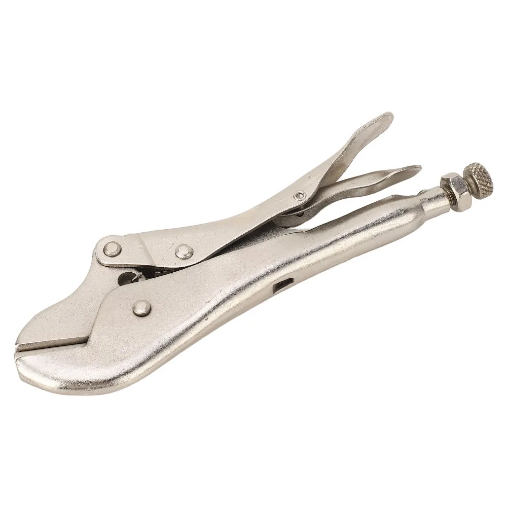 45 Steel Pinch Off Plier Curved Jaw 7mm Locking Pliers Tension Spring Knurled Adjusting Nut Pipe Sealing Lock Tool
