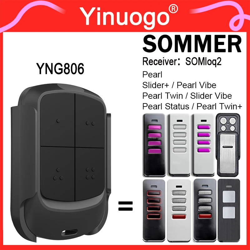 YNG806 With Clip For SOMMER PEARL Twin S10019 PEARL 4018V000 4018 TX55-868-4 4019V000 PEARL Vibe 4019 Remote Control