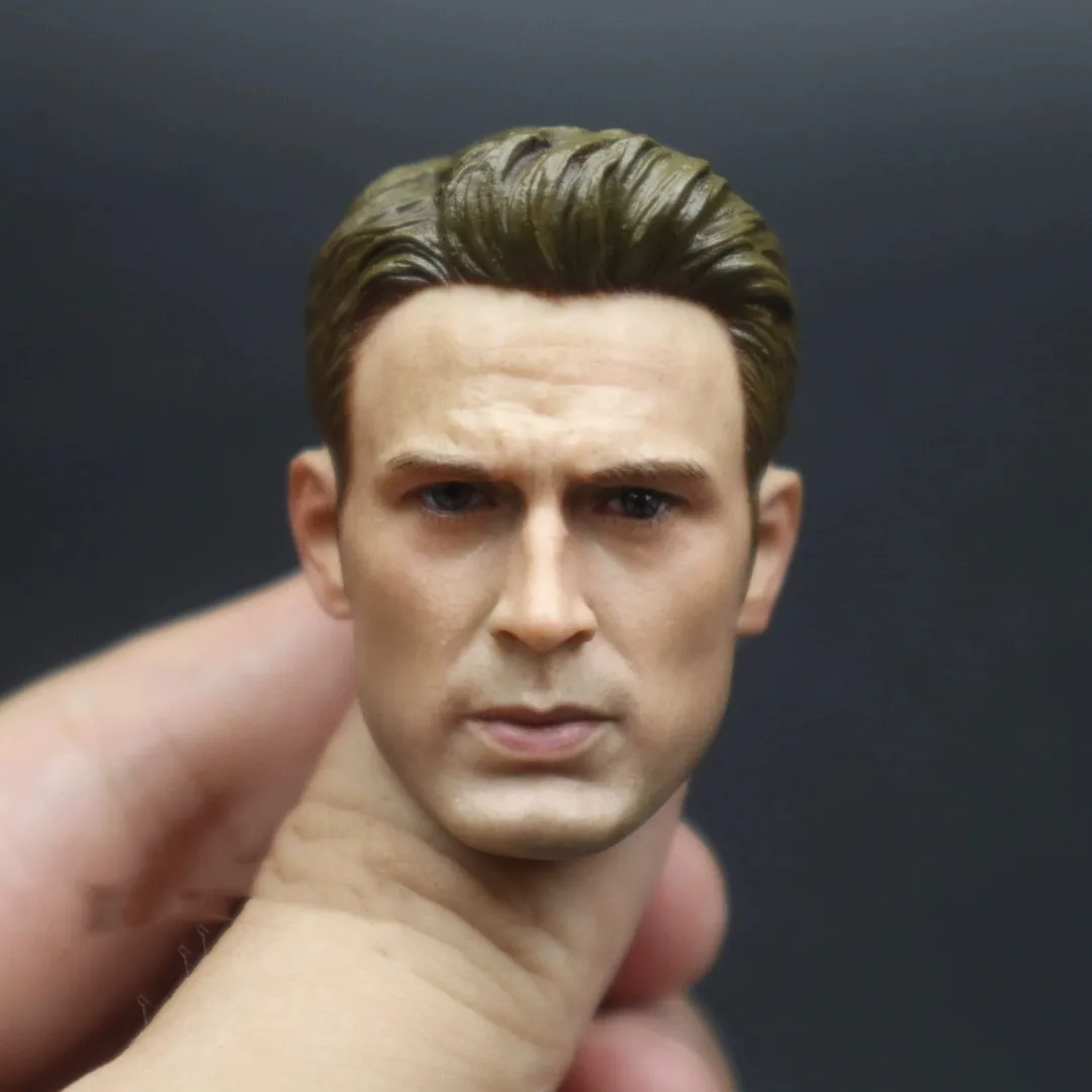 

1/6 Steeve Chris Evans Head Sculpt Carving Model Fit 12'' Male Soldier Action Figure Body Dolls Collection Model