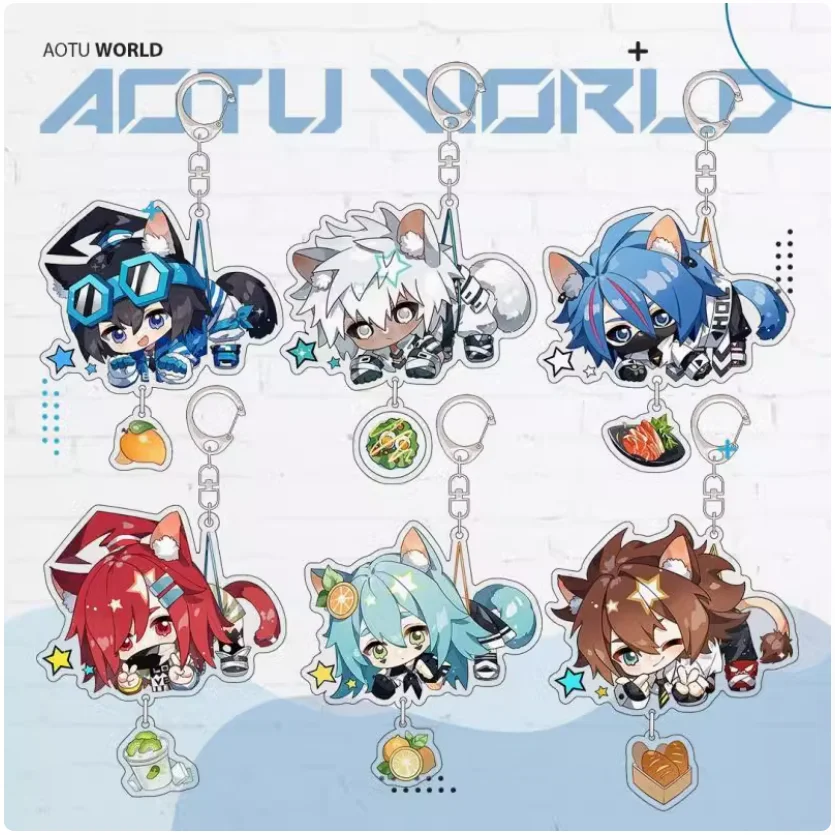 2024 Anime Game AOTU Acrylic Pendant Keychain Ray Lemon Anmicius King Palos Godrose Sixth Anniversary Q Version Bag Accessories