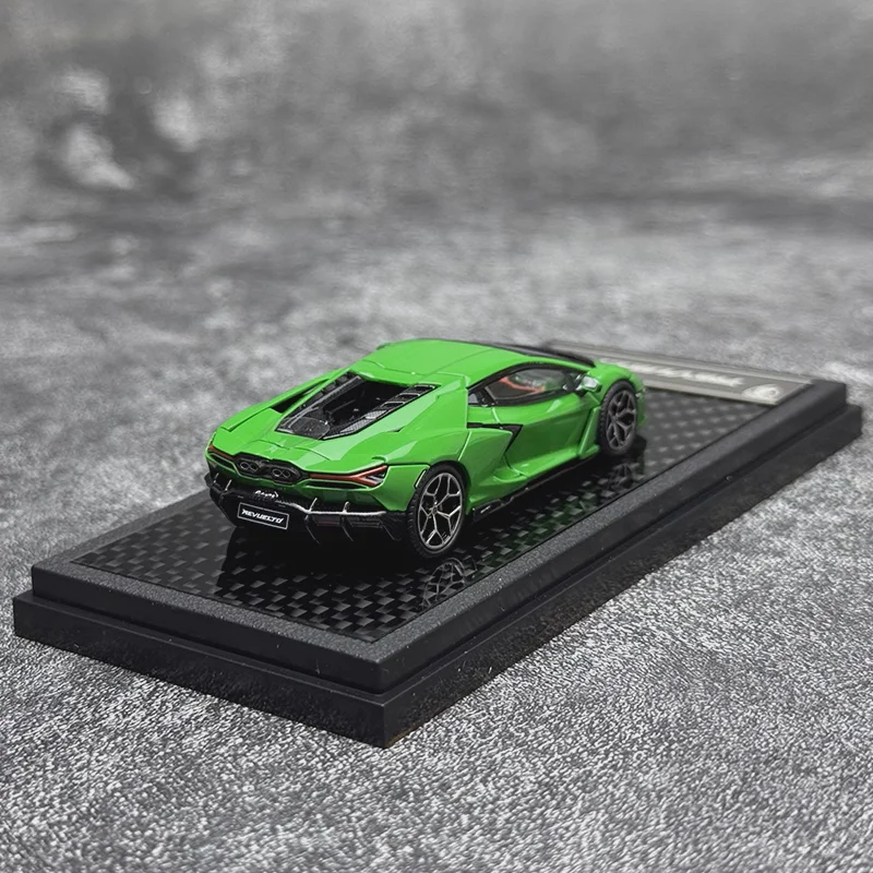 LCD دييكاست 1/64 مقياس لامبورغيني سبيكة نموذج سيارات لامبورغيني ريفيلتو الأخضر اللعب المركبات لعب للأولاد هدية الصندوق الأصلي #4