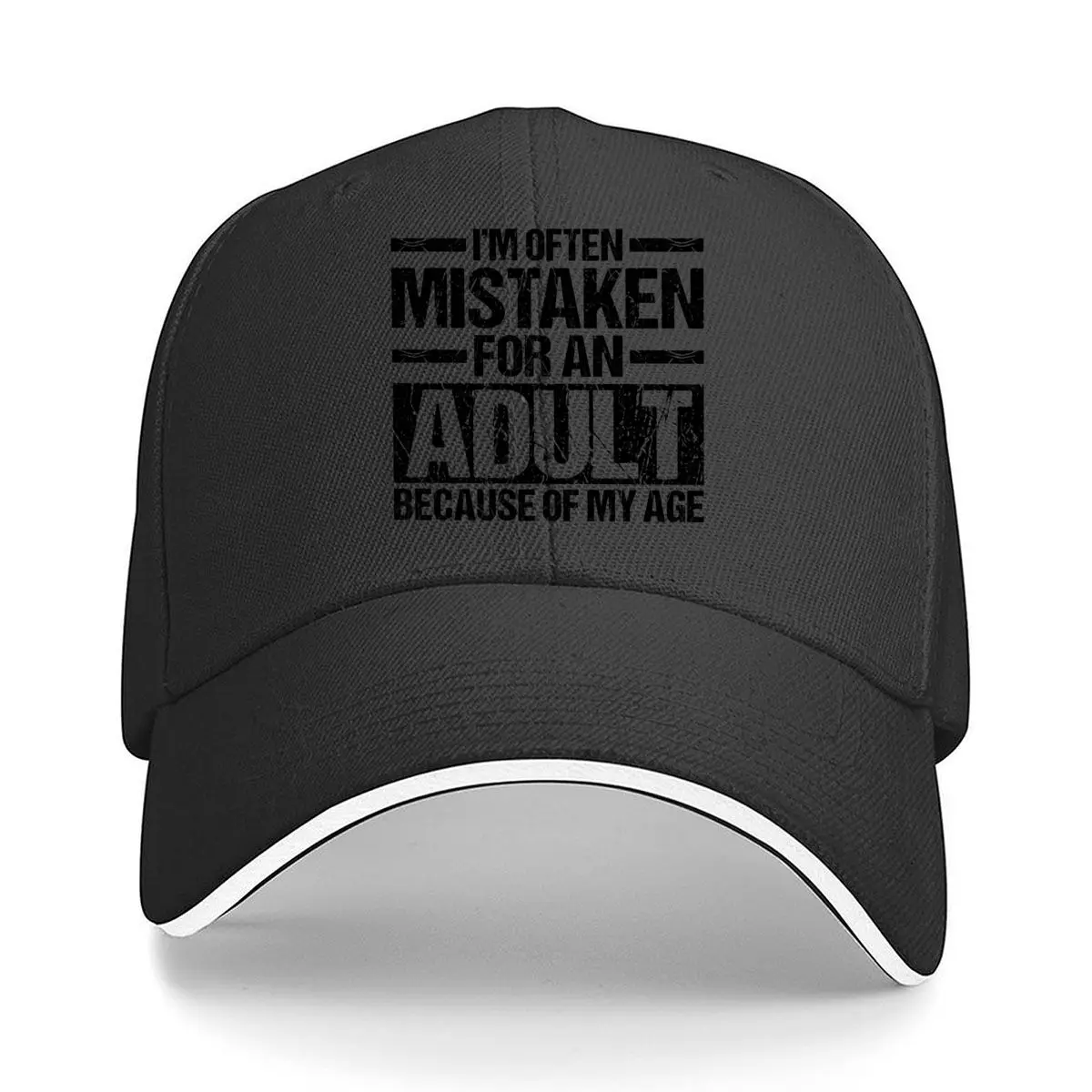 Im Often Mistaken For An Adult Because Of My Age Hip Hop hat Fashion Outdoor Sports Sandwich Baseball Cap