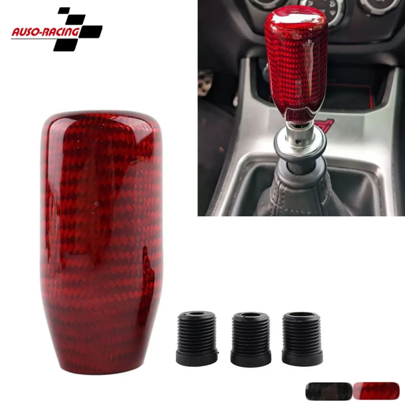 Car Modification Short Carbon Fiber Gear Head with Stops Carbon Pattern Gear Head Shift Handball70mmCross-border hot selling