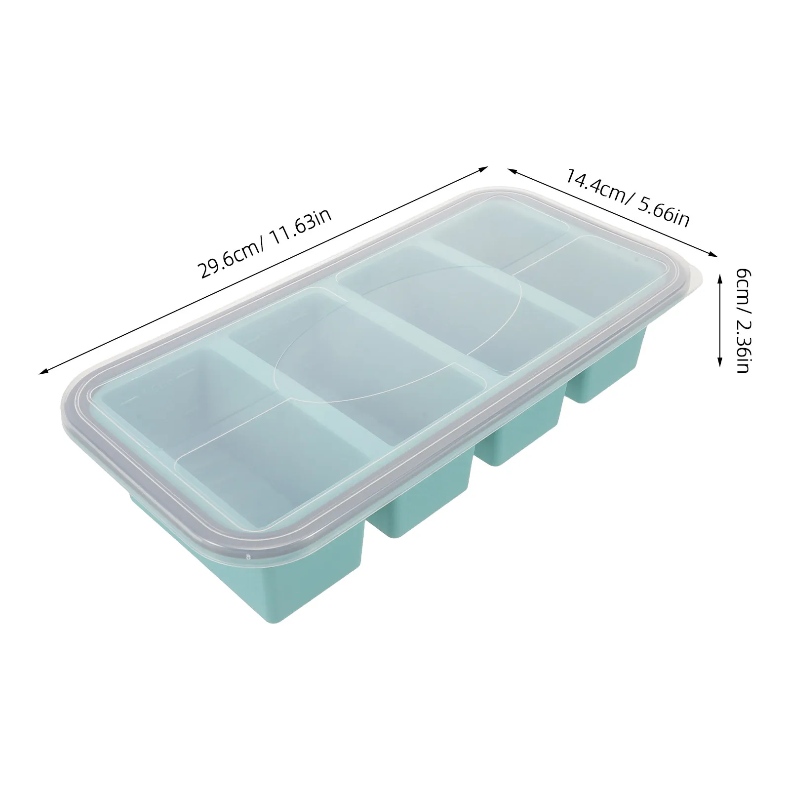 Silicone 4-Grid Cake Mold with Clear Lid Non-Stick Square Baking Pan for Oven Freezer Microwave Mousse Jelly Pudding Dessert