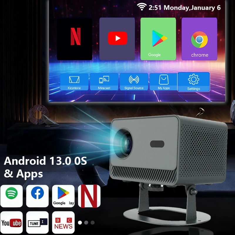 30000 لومن 4K UHD العارض الليزر التركيز أندرويد 12 واي فاي 1080P كامل HD المسرح المنزلي فيلم العارض ل Netflix M10 PLUS #2