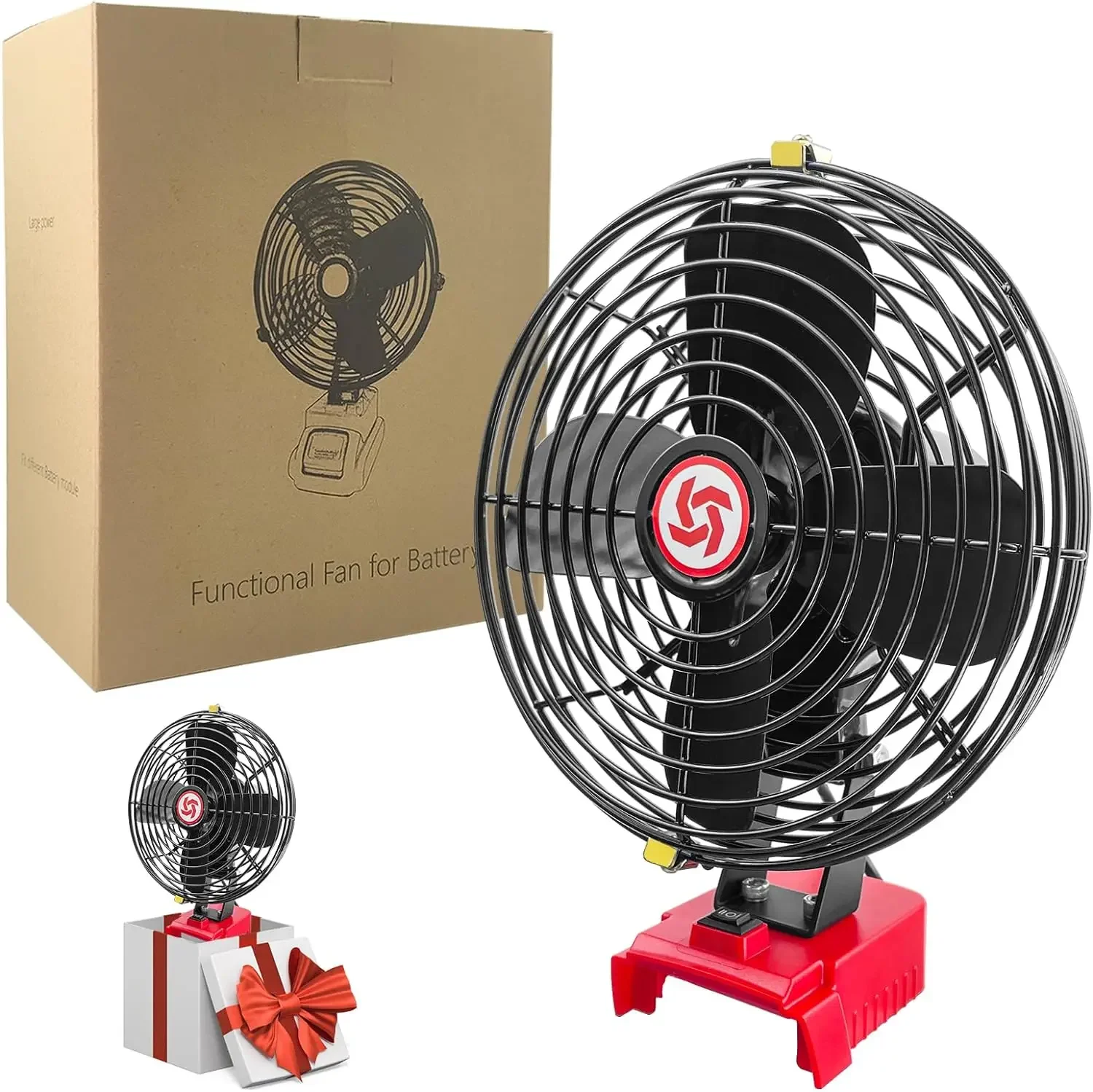 Portable Cordless Fan Camping Compatible with Milwaukee 18V Battery Fan for Workshop Outdoor Indoor Travel Work