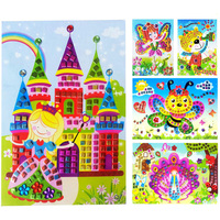 6 Pcs/Set Mosaic Diamond Handmade Craft DIY Stickers Crystal Paste Painting Mosaic Puzzle Educational Toys Kids Gift