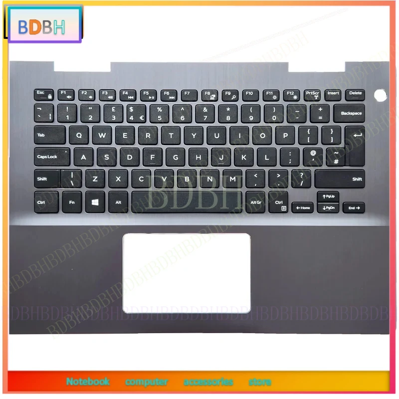 New US Keyboard for DELL Inspiron 14 5481 5482 Laptop Palmrest Cover Upper Top Keyboard Housing Case Replacement 041KVJ