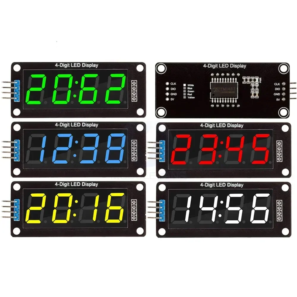 

HT16K33 LED Display Module for Arduino 4 Digit 7 Segment 0.56 inch Time Clock Indicator Tube Module Red Blue Green Yellow White