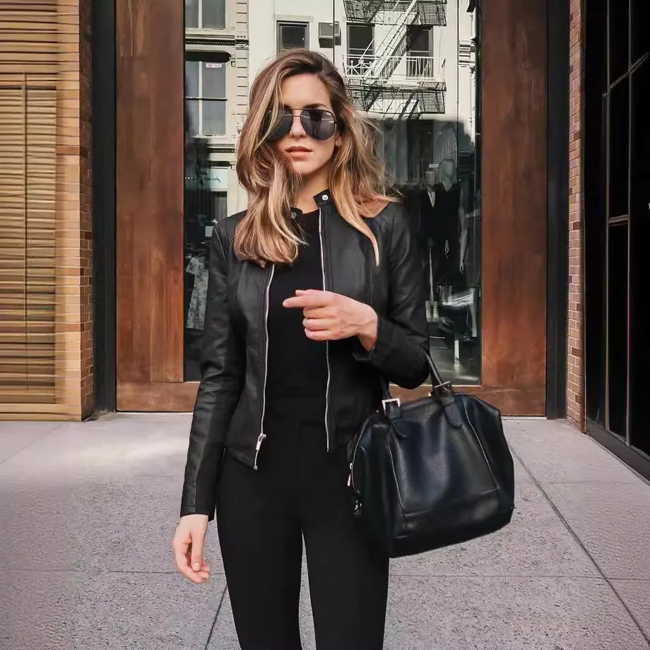 2025 New Product Hot Sale Autumn and Winter Women's Fashion Leather PU Blazer