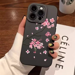 Case for Redmi Note 14 Cases Redmi 14C Red Cherry Blossom Pattern Case for Xiaomi Redmi Note 12 13 11 Pro Plus 12S 11S 13C Cover