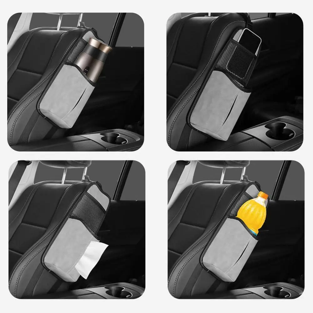 بو الجلود سيارة زجاجة ماء حامل متعدد الوظائف مقعد الجانبين حقيبة التخزين الأنسجة المنظم معلقة زجاجات المياه الرف