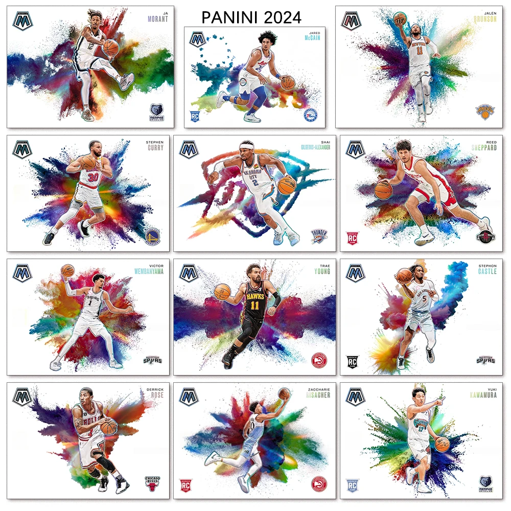 SPORTS DIY 2024 Color explosion homemade Favorite cards TATUM DURANT JAMES DONCIC JOKIC MORANT CURRY Oblique laser holiday gifts