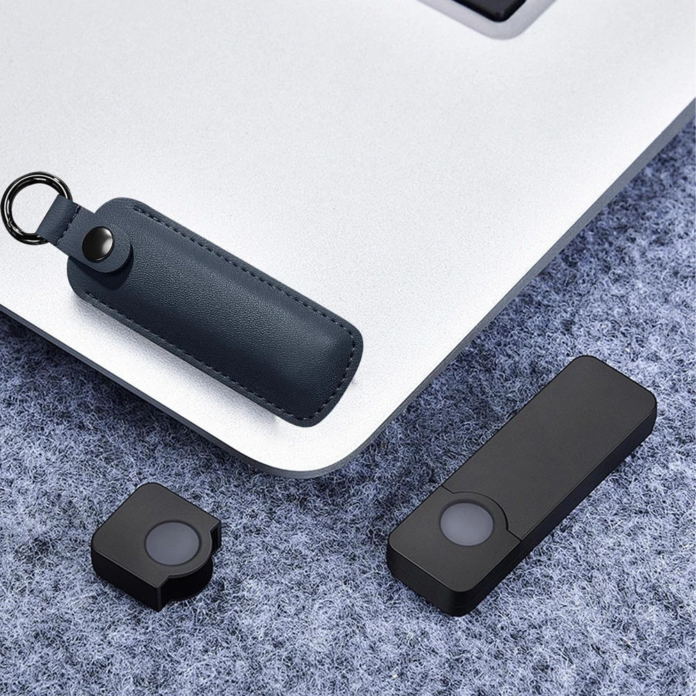 PU Leather U Disk Pouch Protective Cover with USB Flash Drive Memory Drive Anti Lost Case for Key Ring Holder Storage Box