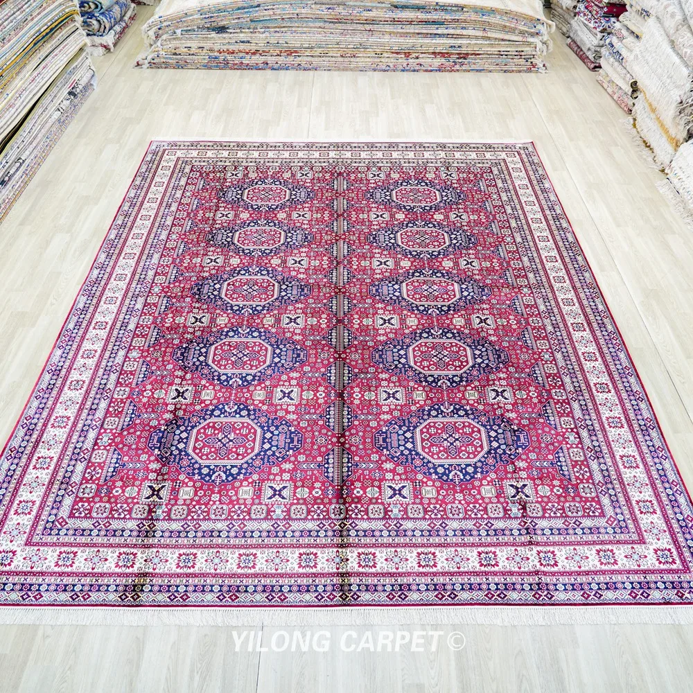 305x396cm Handwoven Silk Rug Tribal Design Kid Friendly Durable Carpet (BL022)