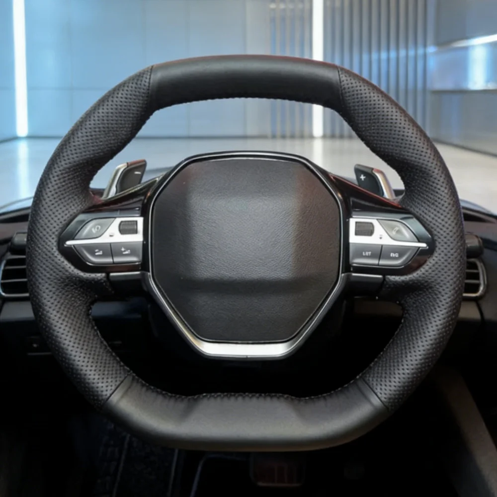 

Custom Car Steering Wheel Cover Artificial Leather 508 208 3008 4008 5008 2016-2020 Steering Wrap Braid Cover For Peugeot E-208