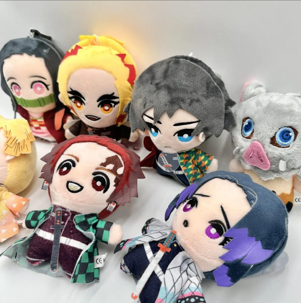 28pcs/lot 12cm Anime Demon Slayer Plush Keychain Toys Tanjiro Nezuko Cute stuffed Dolls bag charms Gifts for boys girls