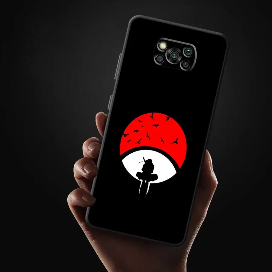 Custodia per Xiaomi Poco X3 X4 X5 X7 Pro M3 M4 M7 Pro F3 F1 C50 M5 C40 C61 C71 C75 Nero Custodia morbida per telefono Cool Uchiha Logo