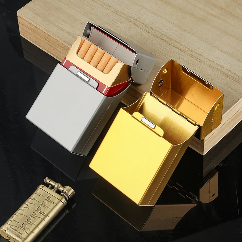 

Magnetic flip aluminum alloy cigarette box, men's portable pressure resistant and waterproof cigarette box, men's gift