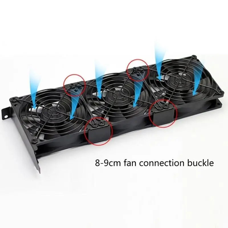 Y1UB Cooling Fan Mount Pci Slot Bracket for Video Cards Support 8cm/9cm Computer Fan