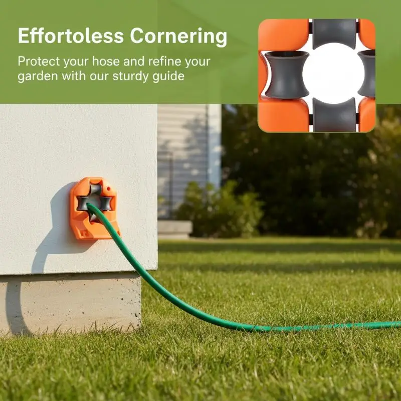 Quick Setup Outdoor Garden Hose Guide Bracket Wall Corner Anti-Skid Pipe Positioning Roller for Home Yard Watering