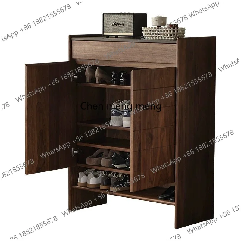 

Шкаф для обуви из массива черного ореха для прихожей, вместительный, с большим объемом для хранения.