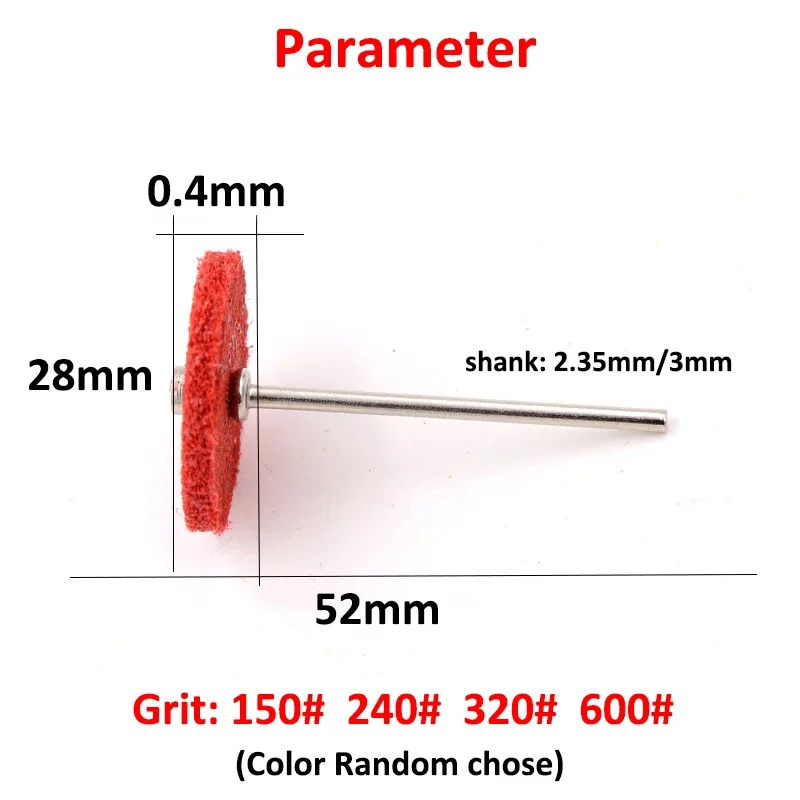5 pz 2.35/3mm codolo mola in fibra di Nylon punta abrasiva testa abrasiva a forma di T lucidatura abrasiva ruota lucidatura Rotay Tools