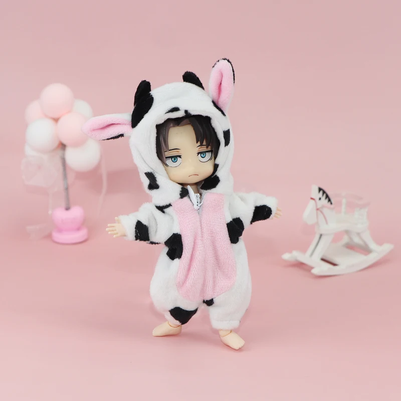 HOUZIWA GSC 1/12 Bjd Doll Animal Cow Suit Clothes For OB11 Dolls