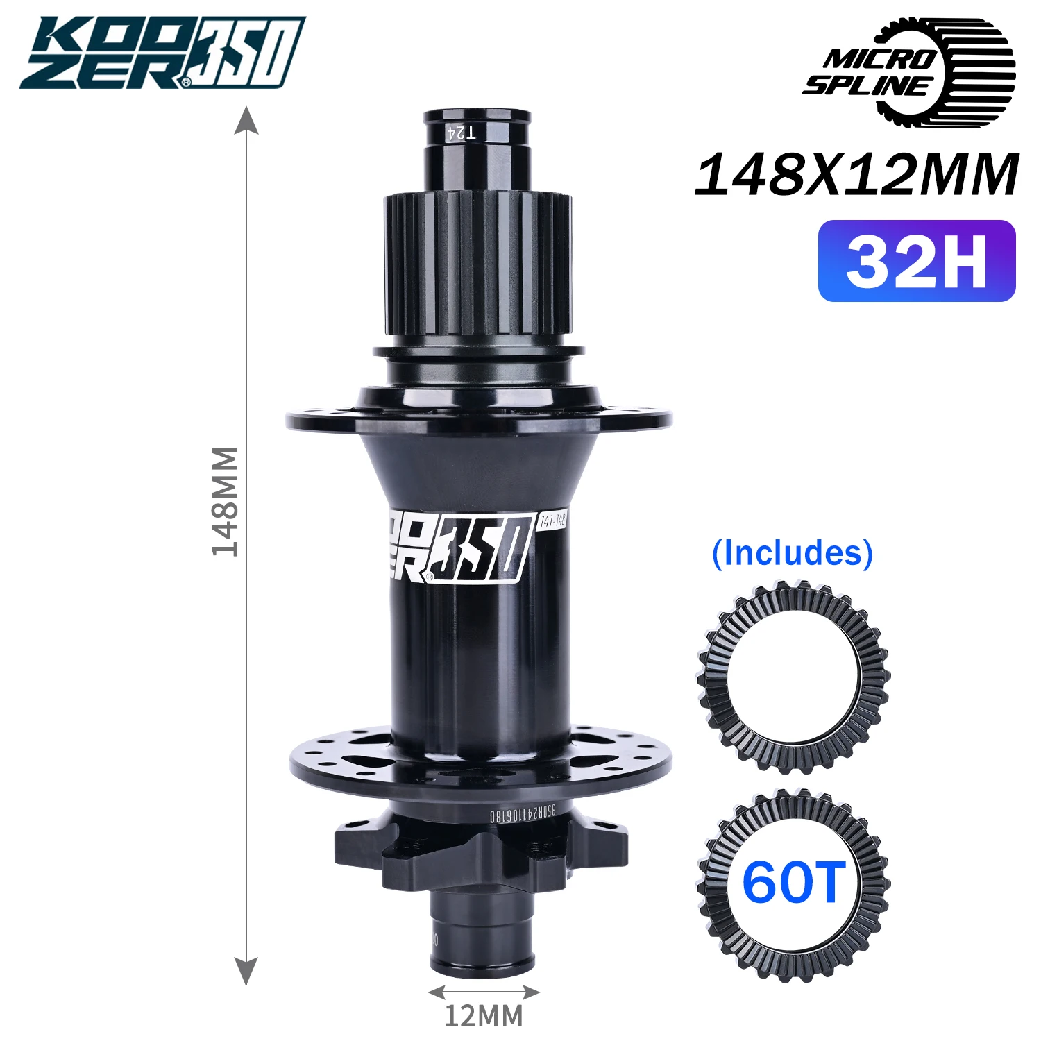 KOOZER350 Boost MTB Bike Hub Set | 40T/60T Planetary Ratchet