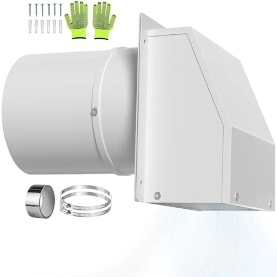Hooded Wall Vent Cover 30 Stainless Steel Outdoor Wall Vent with Screen and Damper Exterior Outdoor Exhaust Vent for Kitchen Ba