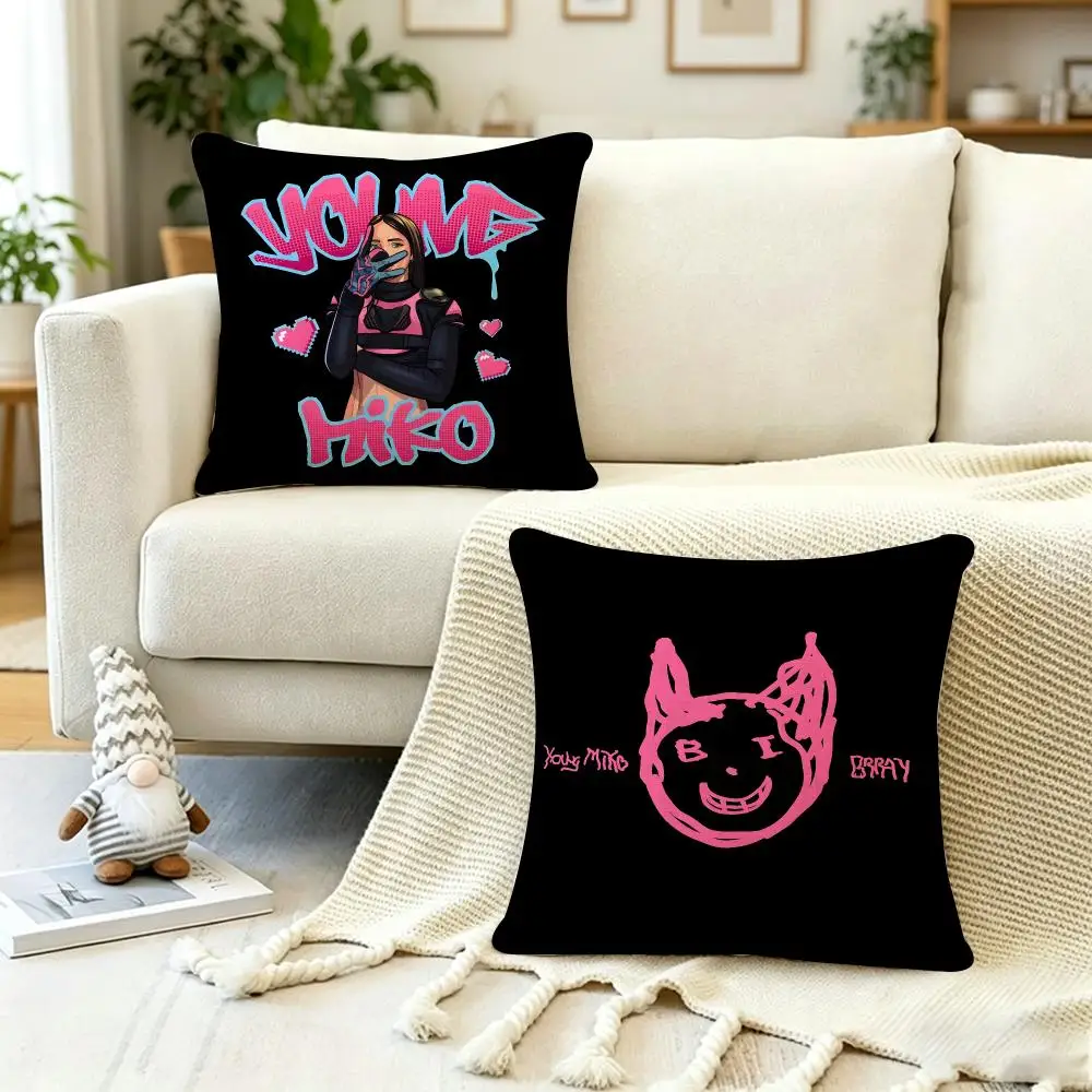 Music Y-Young Miko Cushion Cover Anti-dustmite Pillowcase Invisible zipper silky short plush Sofa cushion cover