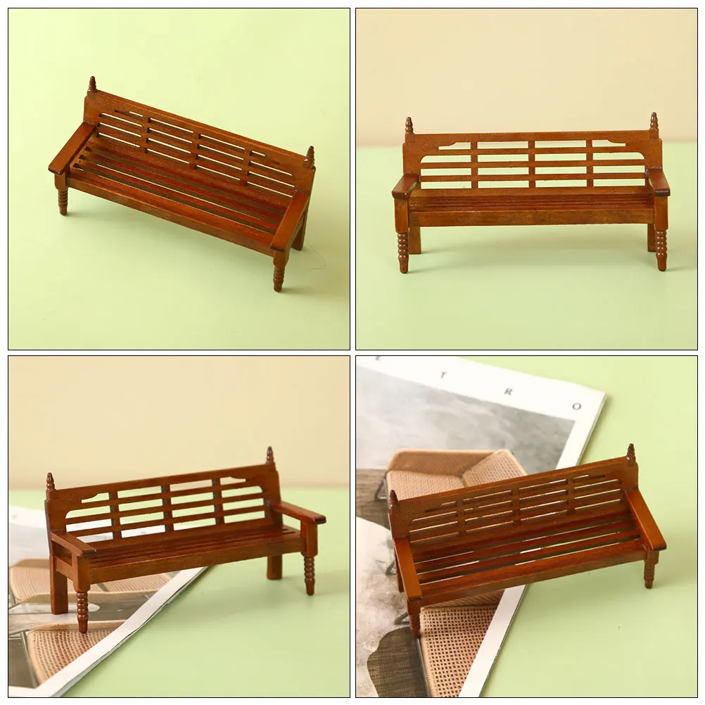 Squisito mini giardino micro ornamento mobili in miniatura per paesaggi fai da te panca da parco decorazione mini panca per uso interno esterno