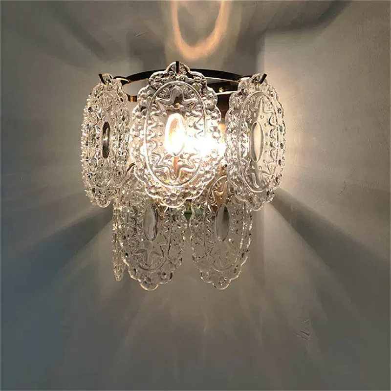Luxury Vintage Brass Flowers LED Wall Pendant Light for Study Bedside Corridor Staircase Wall Lamp Home Decor Indoor Wall Sconce