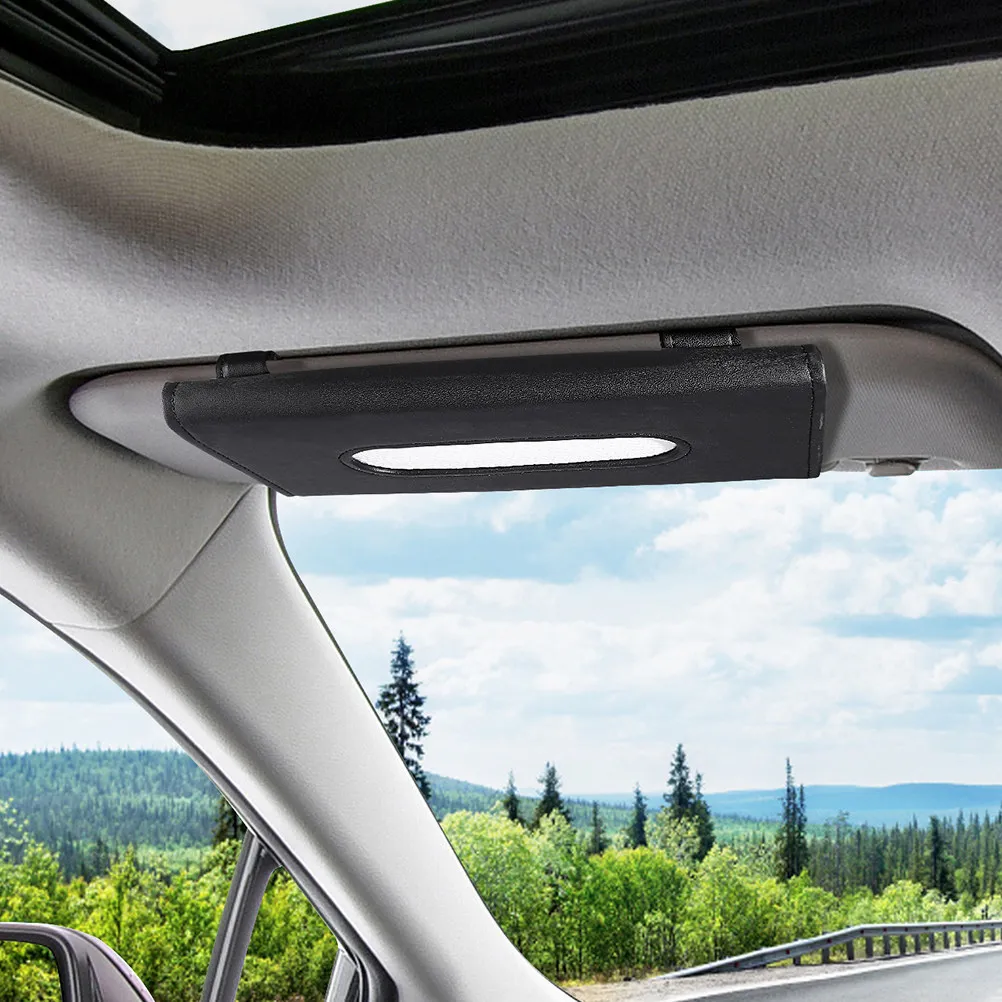 

2Pcs Car Tissue Box Stylish Sun Visor Holder Hanging Napkin Case Vehicle Towel Storage Pouch Car Interior Tissue Dispenser